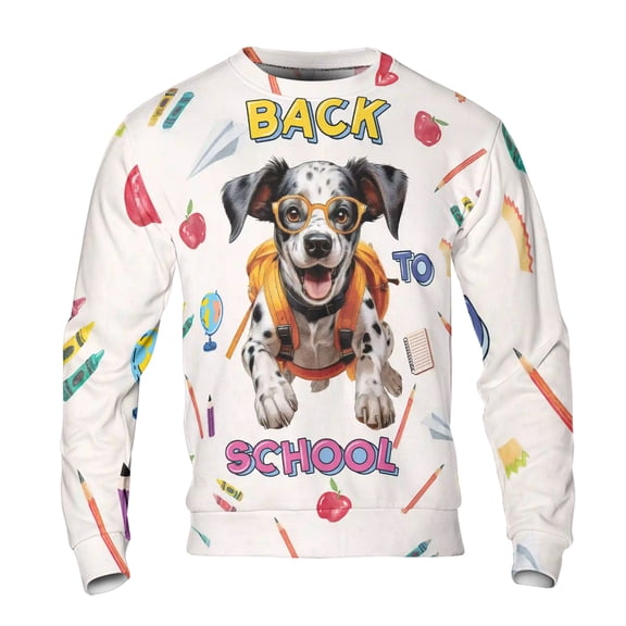 Back to School Cute Dalmatian All Over Print 3D Sweatshirt Unisex Merch Dog Lover - 13010