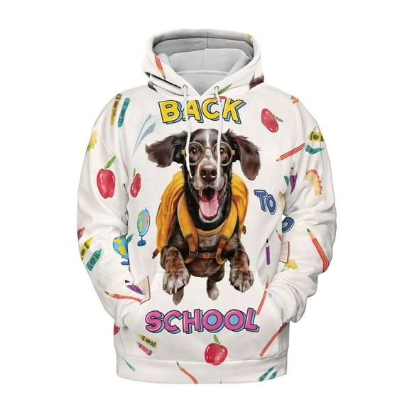 Back to School Cute German Shorthaired Pointer All Over Print 3D Hoodie Unisex Merch Hoodies GSP Lover Dog Gift - 13010