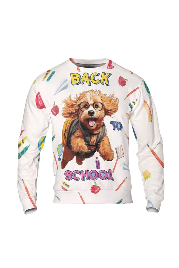Back to School Cute Goldendoodle All Over Print 3D Sweatshirt Unisex Merch Doodle Dog Lover Gifts Idea - 13010