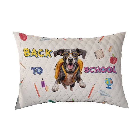 Back to School Cute Great Dane Quilt Pillowcase Danes Dog Lover Gifts Throw Pillow Cover Bed Home Decor - 13010