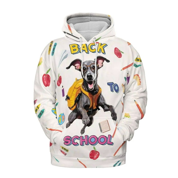 Back to School Cute Italian Greyhound All Over Print 3D Hoodie Unisex Merch Hoodies Greyhound Dog Lover - 13010