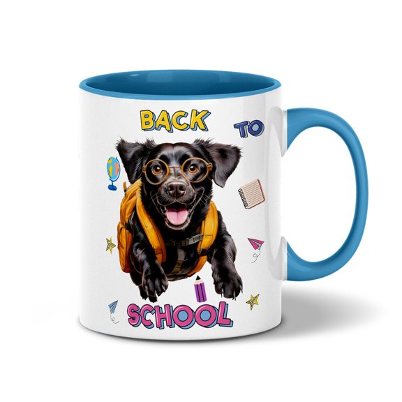 Back to School Cute Labrador Retriever 11oz Accent Two-tone Mug Lab Dog Lover Gifts Coffee Tea Cup - 13010