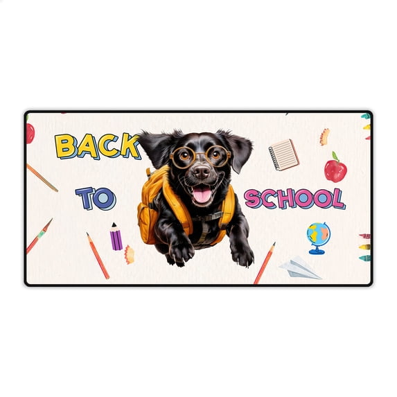Back to School Cute Labrador Retriever Desk Mat Full Keyboard Mouse Pad Lab Dog Lover Gifts Large Mousepad - 13010