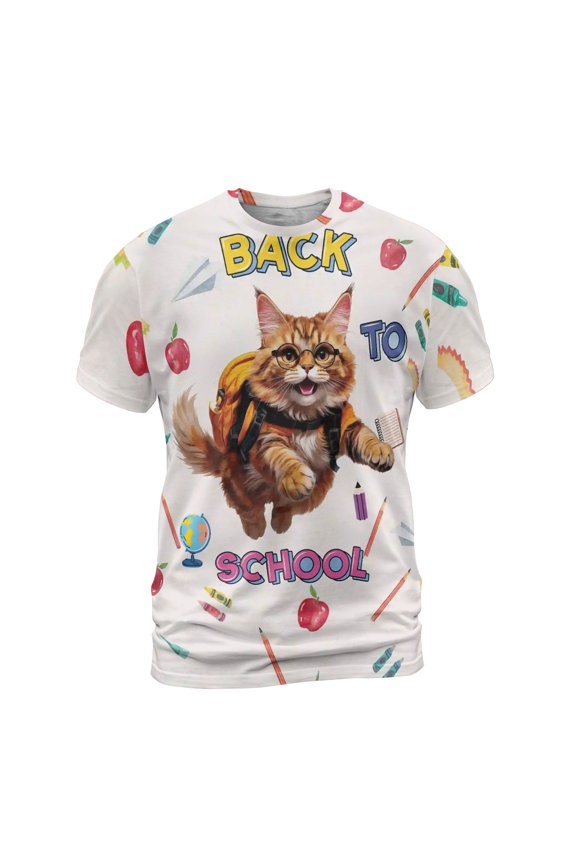 Back to School Cute Maine Coon All Over Print 3D Shirt Unisex Merch Cat Lover Kitten Owner Gifts - 13010