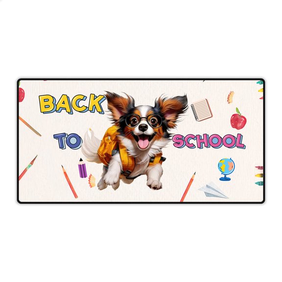 Back to School Cute Papillon Desk Mat Full Keyboard Mouse Pad Pap Butterfly Dog Lover Large Mousepad - 13010