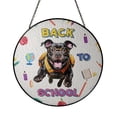 thumbnail image 1 of Back to School Cute Pitbull Stained Glass Suncatcher Terrier Dog Lover Window Hanging Sign Decor - 13010, 1 of 5