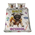thumbnail image 1 of Back to School Cute Pug Quilt Bedding Set Dog Lover Gifts 1 Blanket Bed Cover 2 Pillowcases - 13010, 1 of 5