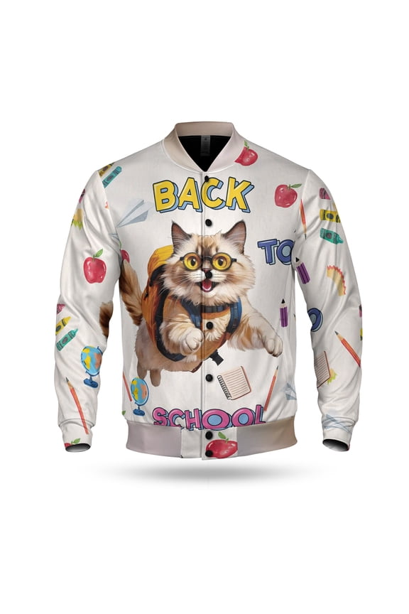 Back to School Cute Ragdoll All Over Print 3D Baseball Jacket Cat Lover Kitten Owner Gifts Idea Bomber Jacket Softball - 13010