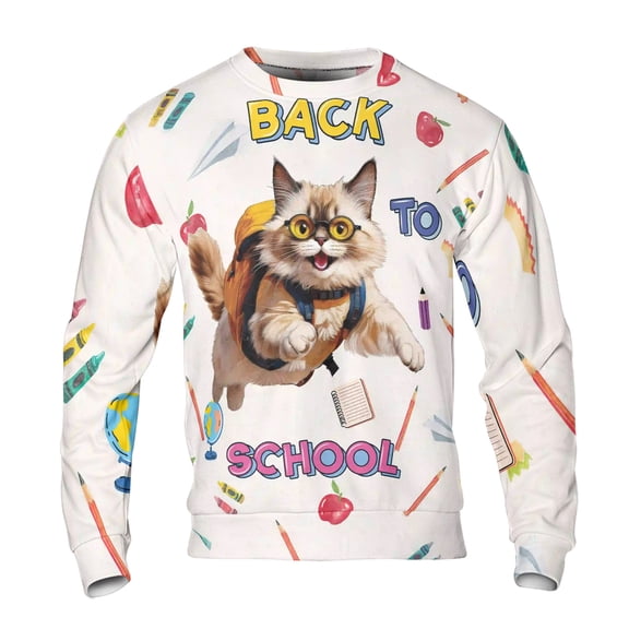 Back to School Cute Ragdoll All Over Print 3D Sweatshirt Unisex Merch Cat Lover Kitten Owner Gifts Idea - 13010