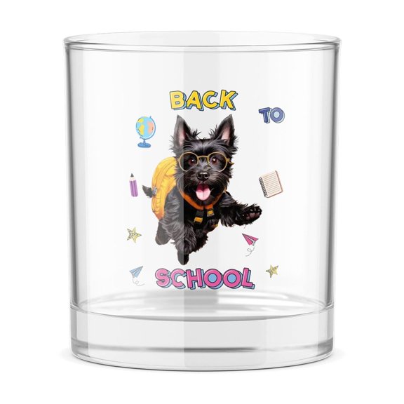 Back to School Cute Scottish Terrier 11oz Whiskey Glass Mug Scottie Dog Lover Gifts Whiskey Cocktail Glasses Cup - 13010