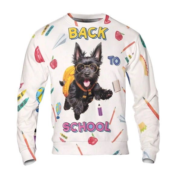 Back to School Cute Scottish Terrier All Over Print 3D Sweatshirt Unisex Merch Scottie Dog Lover Gifts - 13010