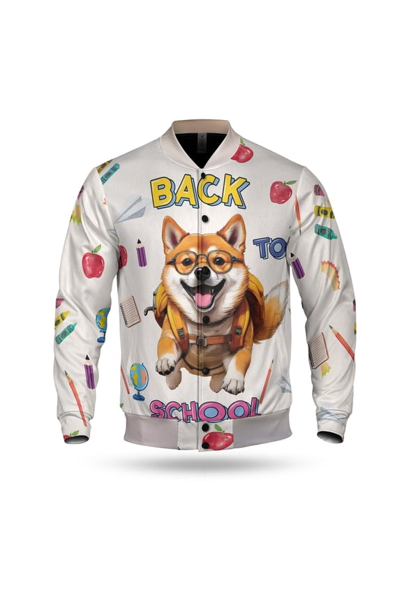 Back to School Cute Shiba Inu All Over Print 3D Baseball Jacket Shibas Dog Lovers Gifts Idea Bomber Jacket Softball - 13010