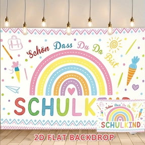 Back to School Decor Backdrop, Colorful Rainbow Themed Banner for School Opening Ceremony, Classroom Decoration, Campus Event Photo Booth Props