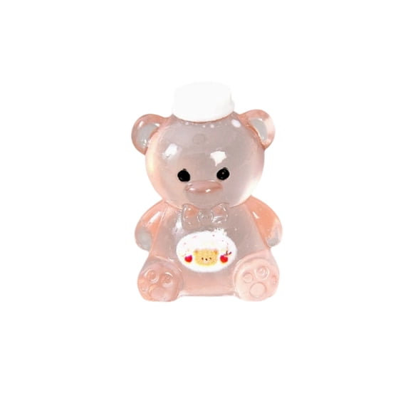 Back to School Decor Small Resin Figures 1 Inch Cute Teddy Bear Brown Transparent Resin Accessories for Diy Micro Landscape Home Desk Decor, 1 Pack