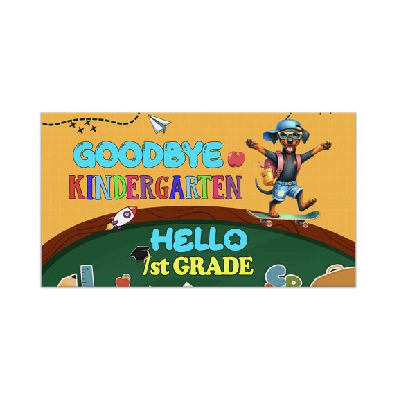Back to School Doberman Pinscher Goodbye Kindergarten Hello 1st Grade Doormat Doberman Dog Lover Gifts Indoor Outdoor Welcome Mat - 02011