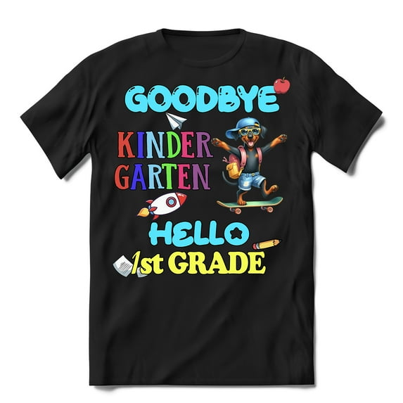 Back to School Doberman Pinscher Goodbye Kindergarten Hello 1st Grade Shirt T-shirt Unisex Merch Doberman Dog Lover Gifts - 02011