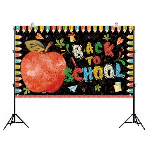 Back-to-School Door Cover, First Day of School Banner and Party Backdrop Decorations, 1st Day of School Decor for Homeschool, Classroom Door, and Welcome Bulletin Board