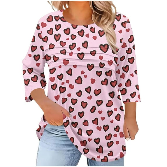 Fall Shirts Women's Tops and Blouses Women 3/4 Sleeve Tops Plus Size Work Blouses New Arrivals