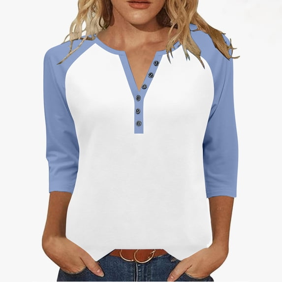 Spring Tops for Women Spring T Shirts Quarter Length Sleeve Tops Blouses Spring Boho New Arrivals