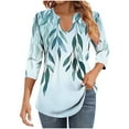 thumbnail image 1 of Women Fall Tops Shirts 3/4 Sleeve Tops Women's Blouses Plus Size Tunic Reorders, 1 of 6