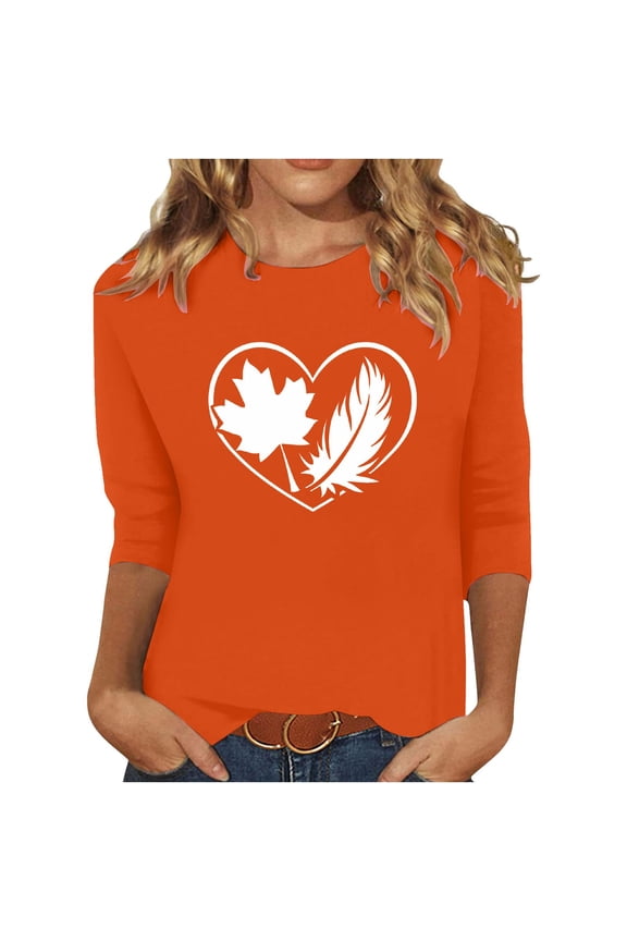 Back to School Fashion Fall Saving Women's Blouse Womens Tops Trendy Work Women's T-Shirts 3/4 Sleeve Women's Blouse Get it Fast