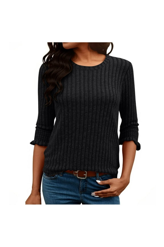 Back to School Women's Fall Blouses for Work Women's Top Womens 3/4 Sleeve Shirts Womens Blouses Casual Work My Reorder List