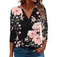 thumbnail image 1 of Fall Fashion 2025 Tops Shirts Fall Boho Women's 3/4 Sleeve T Shirts Women's Blouses New & Trending, 1 of 5