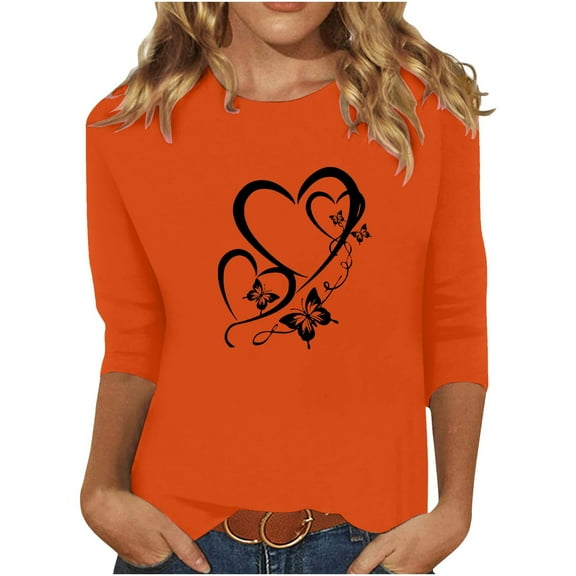 Back to School Fashion Fall Saving Womens Fall T Shirts Womens Shirts Fall Womens Tops 3/4 Sleeve Plus Size Womens Blouses Plus Size Fall reorders