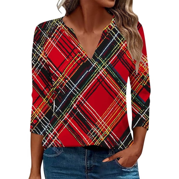 Fall Top Shirts Fall Trendy 3/4 Sleeve Shirts for Women Blouses My Items