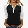 thumbnail image 1 of Loose Fit Tops Women's Tops Casual Elbow Women 3/4 Sleeve Tops Blouses Work Spring Reorders, 1 of 9
