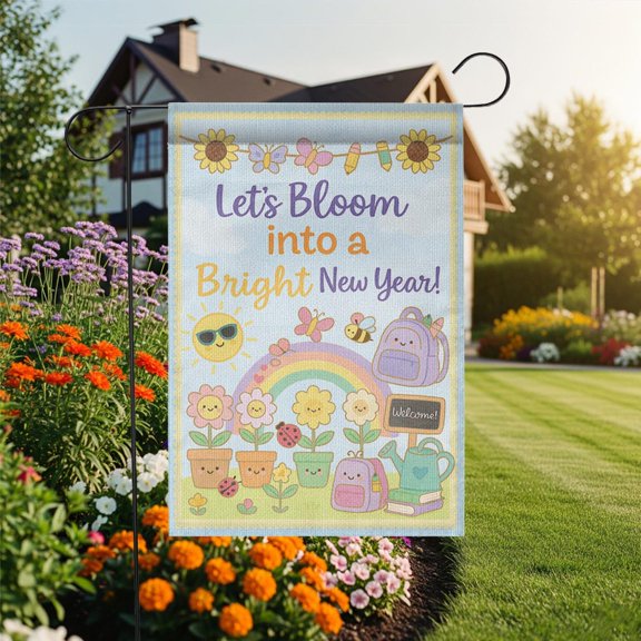 Back to School Flag Teacher Classroom Welcome Sign 12x18 POLE NOT INCLUDED Garden Flag