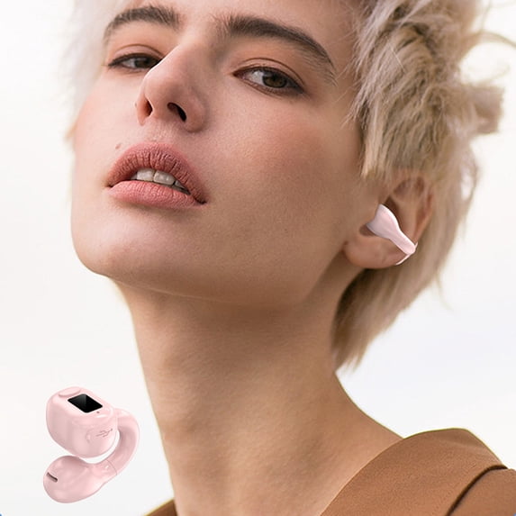 Back to School Gifts under $5 Ear-Clip Headphones Bluetooth 5.3 Open Ear Clip Wireless In Ear Earbuds Bluetooth Headset For Travel on Clearance