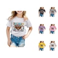 thumbnail image 1 of Back to School Girls top Short Sleeve Print T-Shirt Crewneck Fan Gift Tee for Kids, 1 of 4