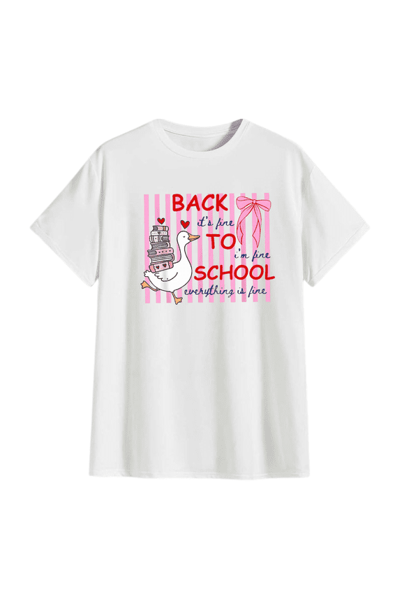 Back to School Goose Graphic Tee Funny Teacher T Shirt Classroom Tshirt First Day of School Shirt Cute Bow School Gift Unisex Tee