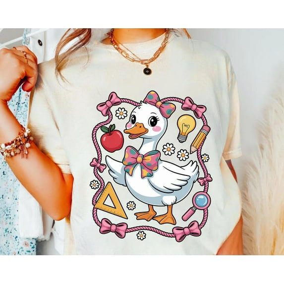 Back to School Goose Shirt – Cute Teacher Goose T-Shirt, Goose Student Tee, Classroom Gift Shirt, Goose Graphic Top All Size S-5Xl