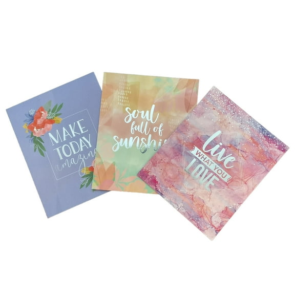 Back to School Inspirational Folders Portfolio Set 3 Laminated Find Joy Happy