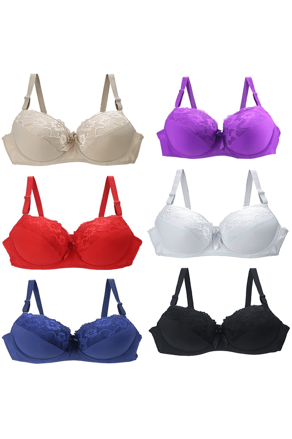 Back to School Jacenvly Ladies Push up Lace Bras(Women's & Juniors)