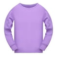 thumbnail image 1 of Back to School Long Sleeve Shirts for Girls Girls Casual Tunic Tops Short Sleeve Loose Soft Blouse T-Shirt Clothes Z0I-Purple, 140, 1 of 3