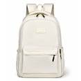 thumbnail image 1 of Back-to-School Minimalist Canvas Backpack, Large Capacity Student Daypack with Laptop Sleeve & Side Pockets, Lightweight Travel Rucksack for College & Commute, 18" x 12.6" White, 1 of 9
