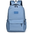 thumbnail image 1 of Back-to-School Minimalist Canvas Backpack, Large Capacity Student Daypack with Laptop Sleeve & Side Pockets, Lightweight Travel Rucksack for College & Commute, 18" x 12.6" Blue, 1 of 9