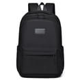 thumbnail image 1 of Back-to-School Minimalist Canvas Backpack, Large Capacity Student Daypack with Laptop Sleeve & Side Pockets, Lightweight Travel Rucksack for College & Commute, 18" x 12.6" Black, 1 of 9