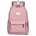 thumbnail image 1 of Back-to-School Minimalist Canvas Backpack, Large Capacity Student Daypack with Laptop Sleeve & Side Pockets, Lightweight Travel Rucksack for College & Commute, 18" x 12.6" Pink, 1 of 9