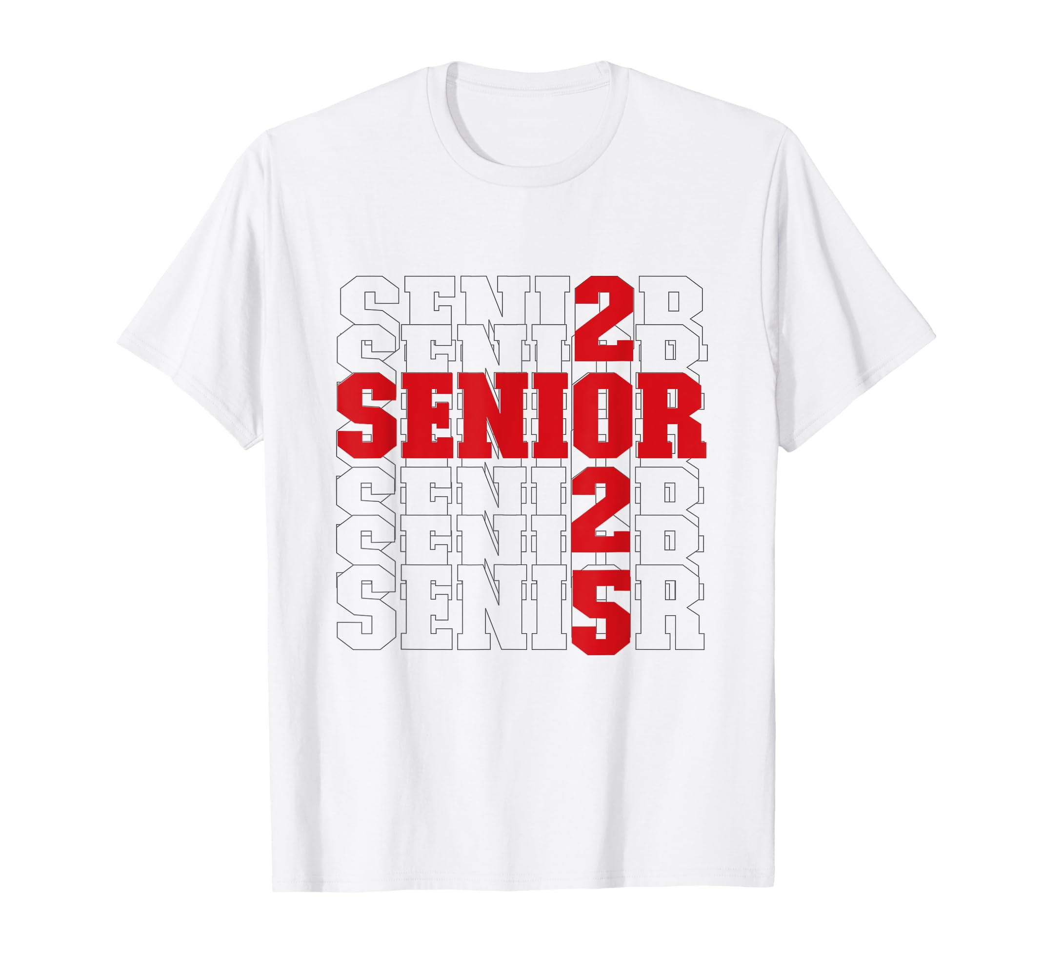Back to School,Officially a Senior,Red, Senior Class of 2025 TShirt