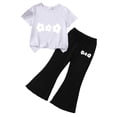 thumbnail image 1 of Back to School Outfits for Girls Toddler Girl's Clothes 2 Piece Set Letter Graphic Sweatshirt and Flared Pants Sweatsuit, 1 of 3