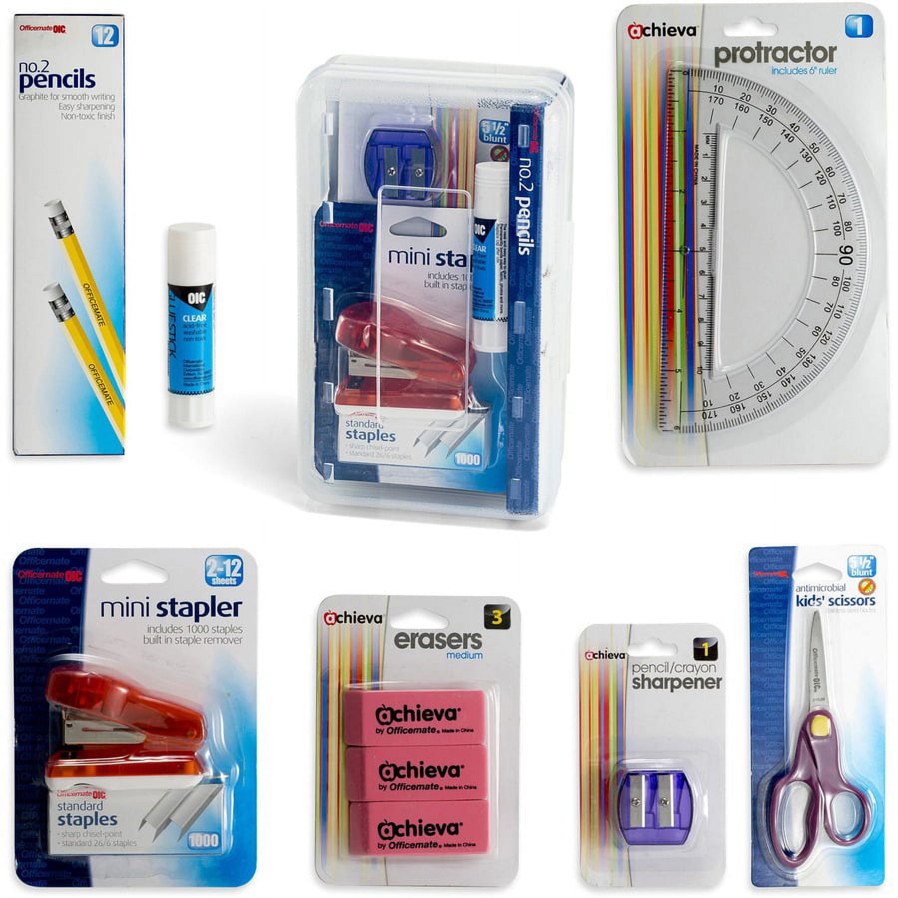 Back to School Pencil Box / Essential Supplies Organizer Kit, 8 Pieces - Multi - 1 Each Back to School Pencil Box / Essential Supplies Organizer Kit, 8 Pieces - Multi - 1 Each