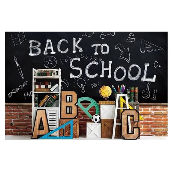 Back to School Photo Backdrop, 59x35in Welcome Back Banner for Classroom Party Event First Day Photo Decoration Homecoming