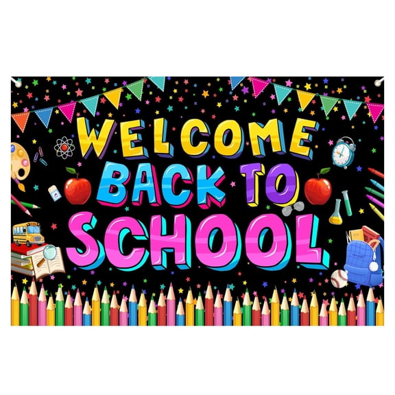 Back to School Photo Backdrop, Party Supplies Decor for Photo Booth E