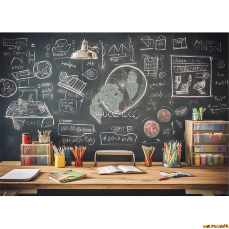 Learning Backdrops Back to School Photography Backdrops Black Chalkboard ABC Learning ...