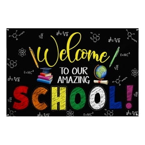 Back to School Photography Background Banner for Classroom Party Decoration Large Welcome School Theme Backdrop