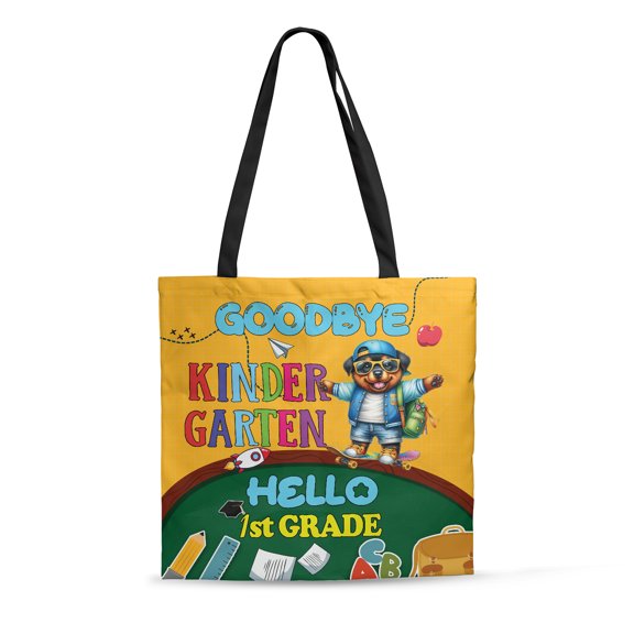 Back to School Rottweiler Goodbye Kindergarten Hello 1st Grade All Over Print 3D Canvas Tote Bag Rottie Dog Lover Gifts Idea Reusable Handbag - 02011